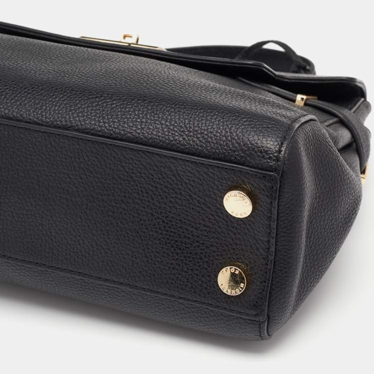Pre Owned MICHAEL Michael Kors Black Leather Karson Top Handle Bag
