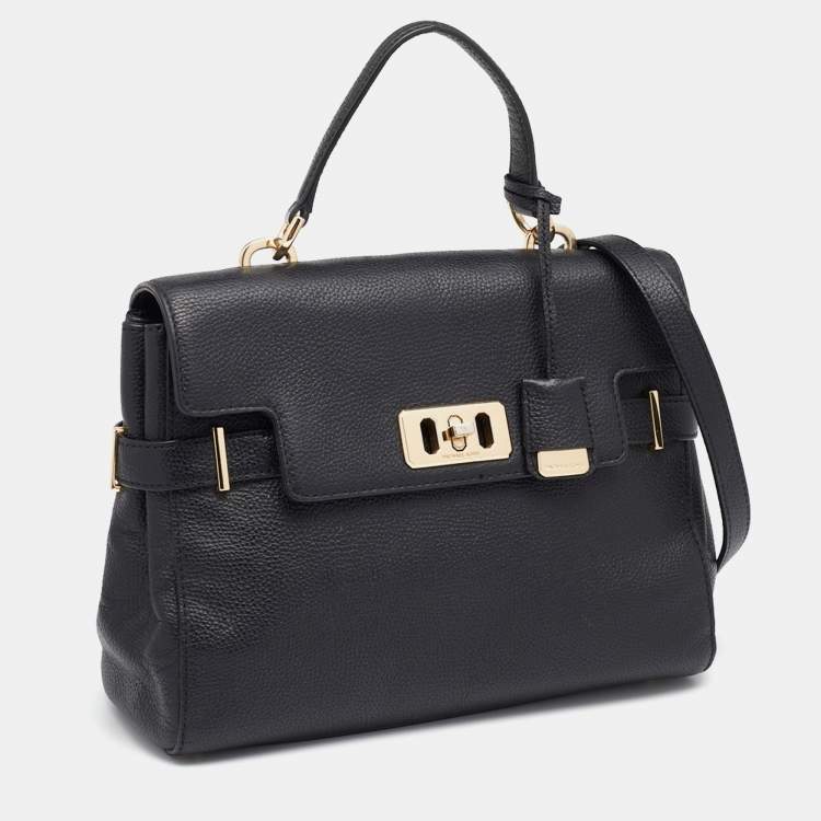 Pre Owned MICHAEL Michael Kors Black Leather Karson Top Handle Bag