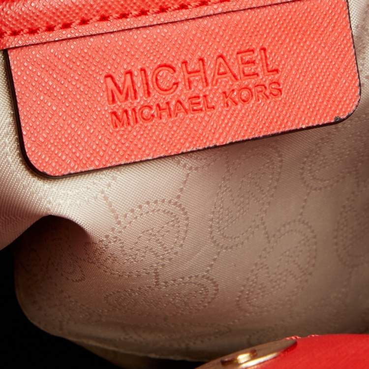 Pre Owned MICHAEL Michael Kors Red Leather Hamilton Tote
