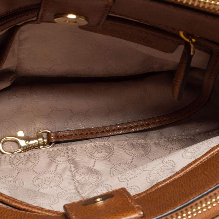 Pre Owned MICHAEL Michael Kors Tan Leather Medium Reese Satchel