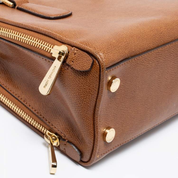 Pre Owned MICHAEL Michael Kors Tan Leather Medium Reese Satchel