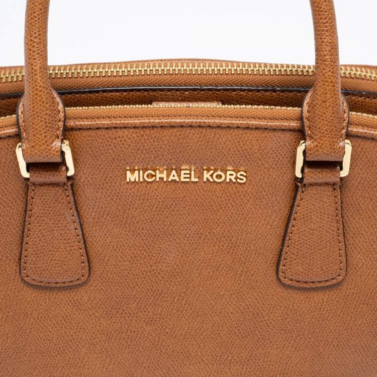 Pre Owned MICHAEL Michael Kors Tan Leather Medium Reese Satchel