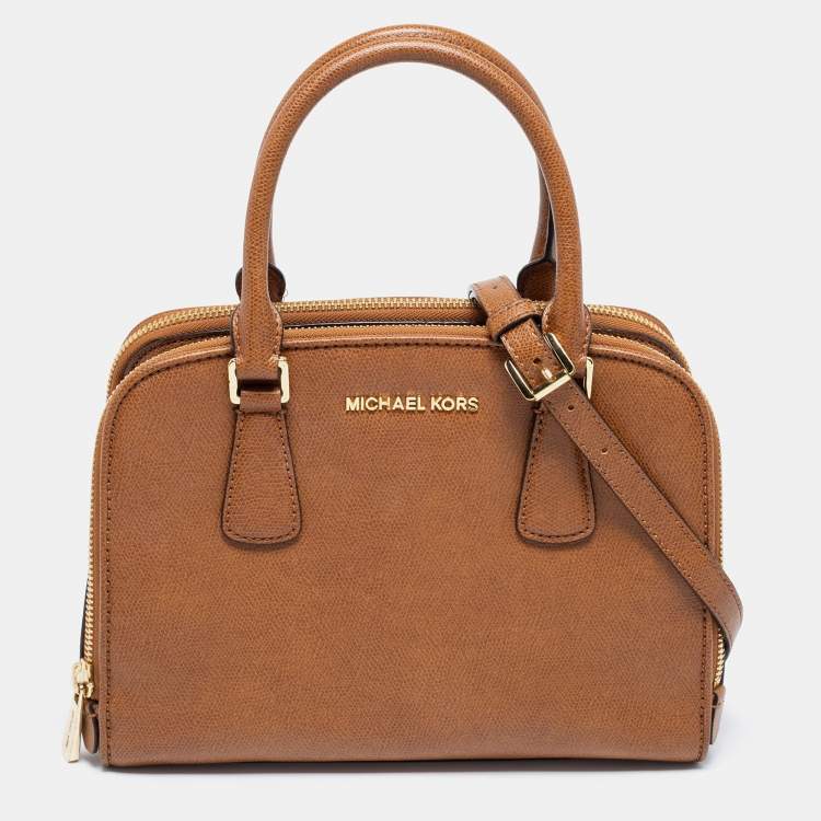 Pre Owned MICHAEL Michael Kors Tan Leather Medium Reese Satchel