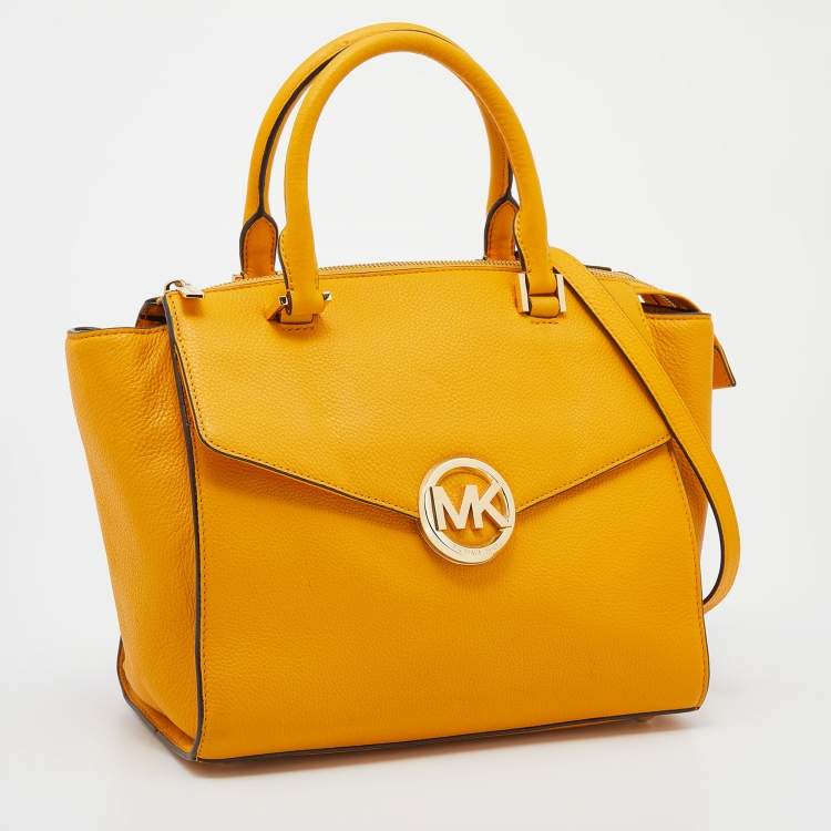مملوكة مسبقًا MICHAEL Michael Kors Yellow Leather Hudson Satchel