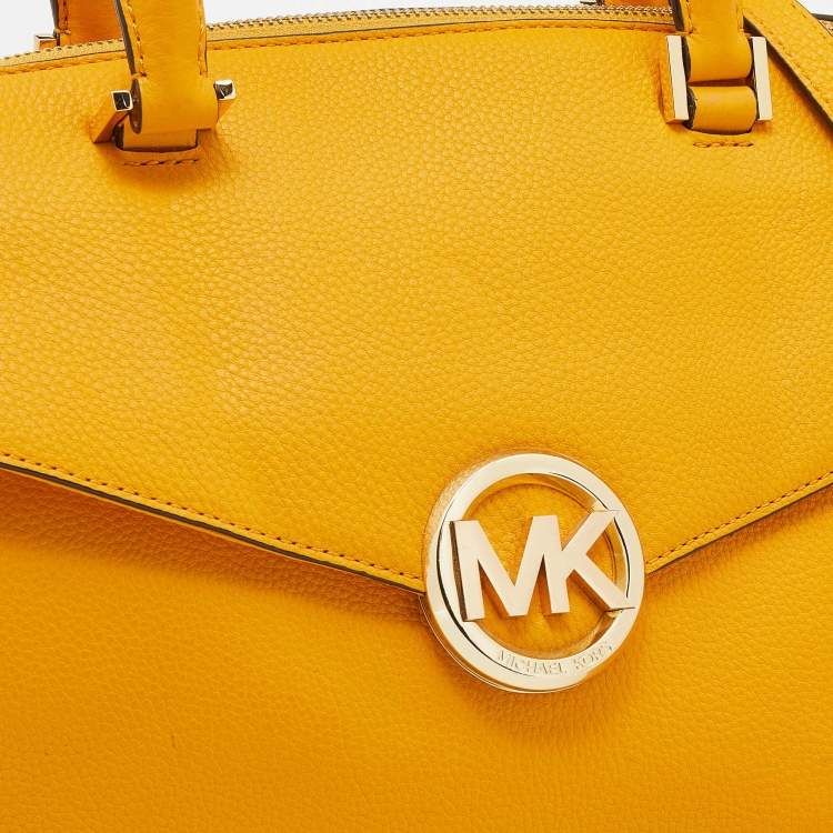 مملوكة مسبقًا MICHAEL Michael Kors Yellow Leather Hudson Satchel