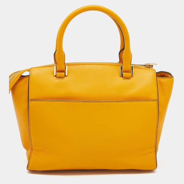 مملوكة مسبقًا MICHAEL Michael Kors Yellow Leather Hudson Satchel