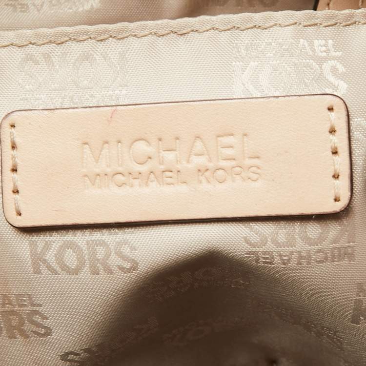 MICHAEL Michael Kors Metallic Gold Mirror Signature Leather Medium ...