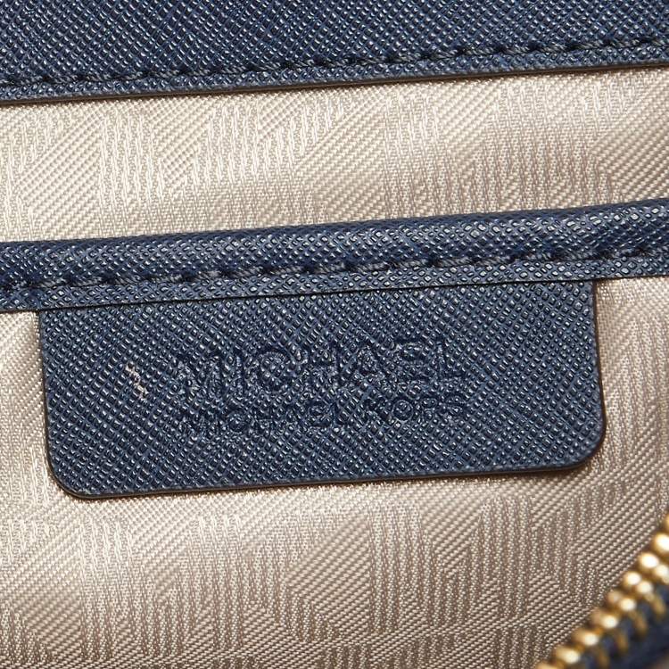 Pre Owned MICHAEL Michael Kors Navy Blue Leather Portia Top Handle Bag
