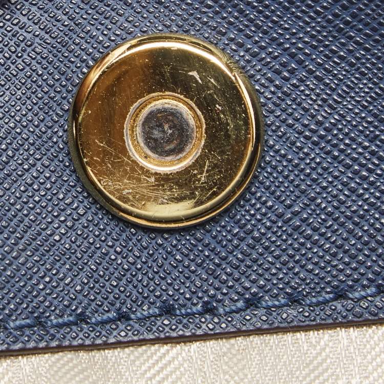 Pre Owned MICHAEL Michael Kors Navy Blue Leather Portia Top Handle Bag