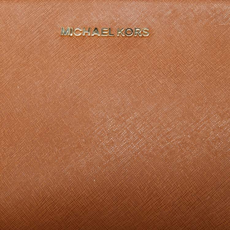 Pre Owned MICHAEL Michael Kors Brown Saffiano Leather Small Selma Crossbody Bag