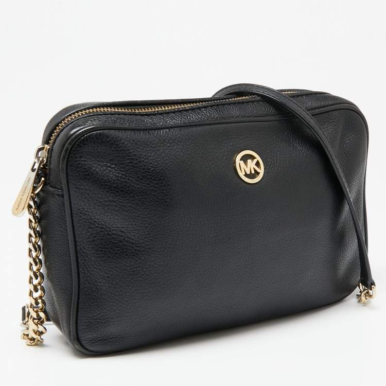 Pre Owned MICHAEL Michael Kors Black Leather Chain Shoulder Bag