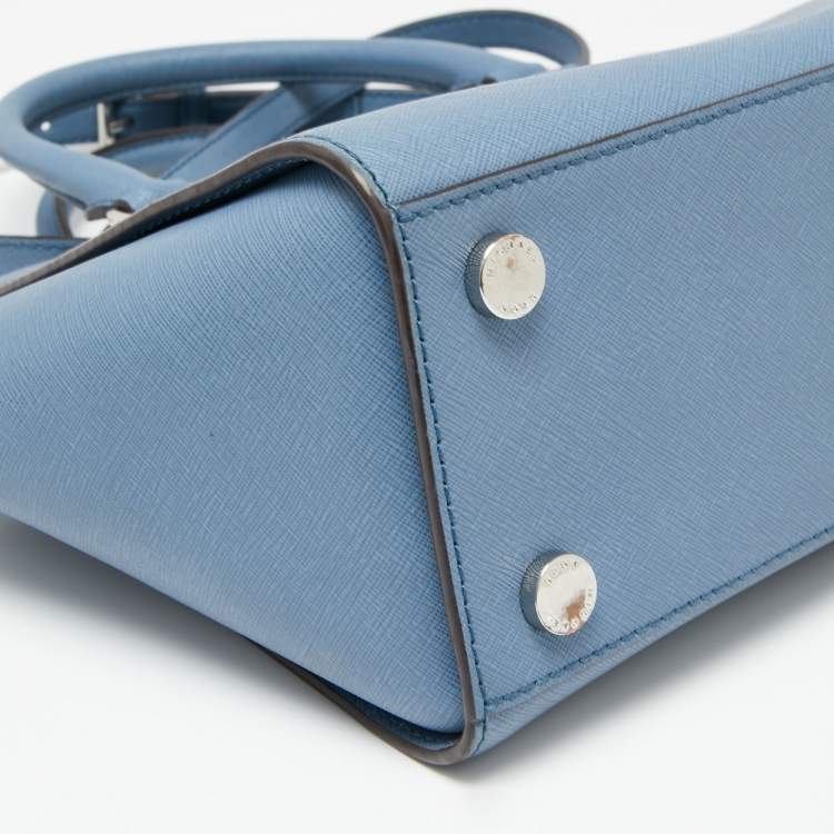 Pre Owned MICHAEL Michael Kors Blue Leather Medium Selma Satchel