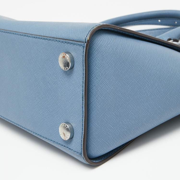 Pre Owned MICHAEL Michael Kors Blue Leather Medium Selma Satchel