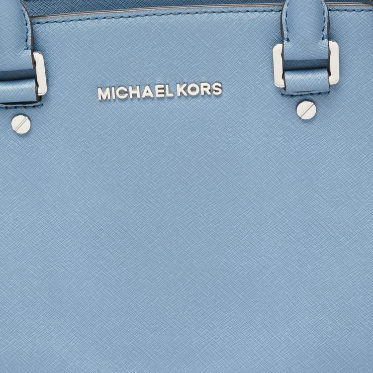 Pre Owned MICHAEL Michael Kors Blue Leather Medium Selma Satchel