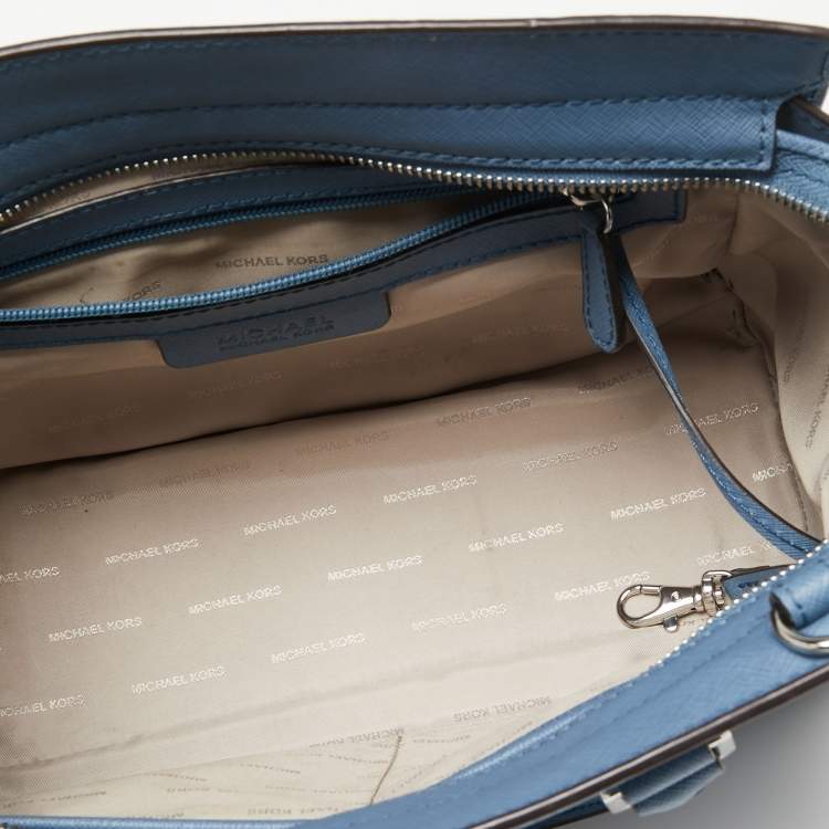 Pre Owned MICHAEL Michael Kors Blue Leather Medium Selma Satchel