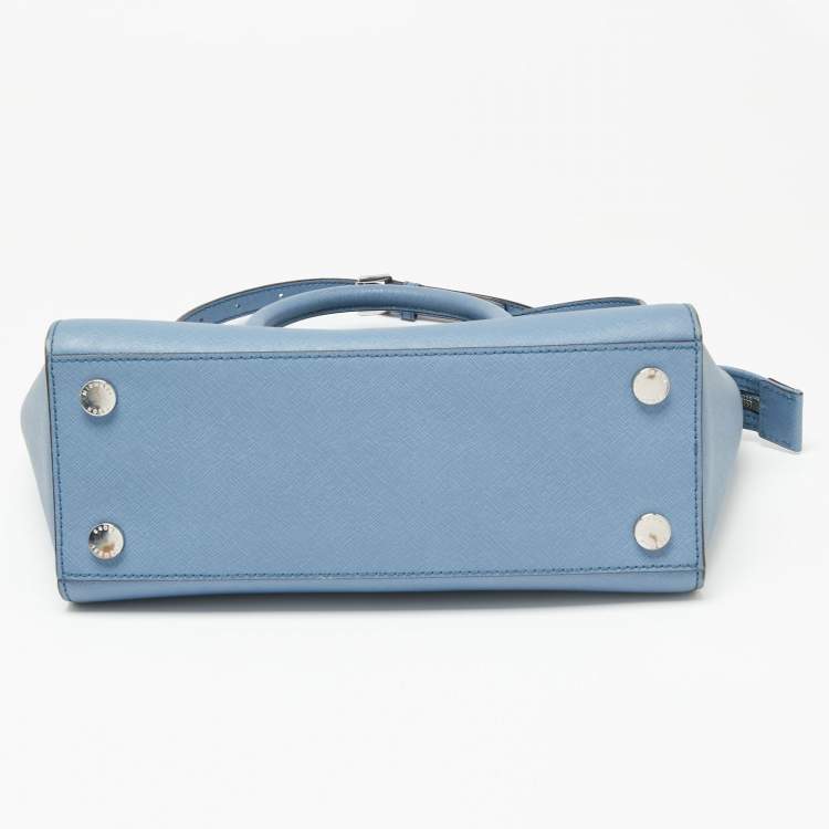 Pre Owned MICHAEL Michael Kors Blue Leather Medium Selma Satchel