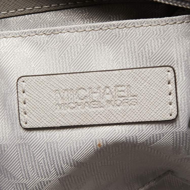 Pre Owned MICHAEL Michael Kors Grey Leather Jet Set Travel Chain Tote
