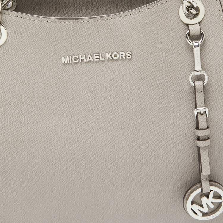 Pre Owned MICHAEL Michael Kors Grey Leather Jet Set Travel Chain Tote