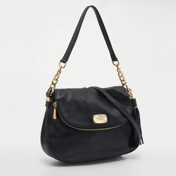 مملوكة مسبقًا MICHAEL Michael Kors Black Leather Bedford Crossbody Bag