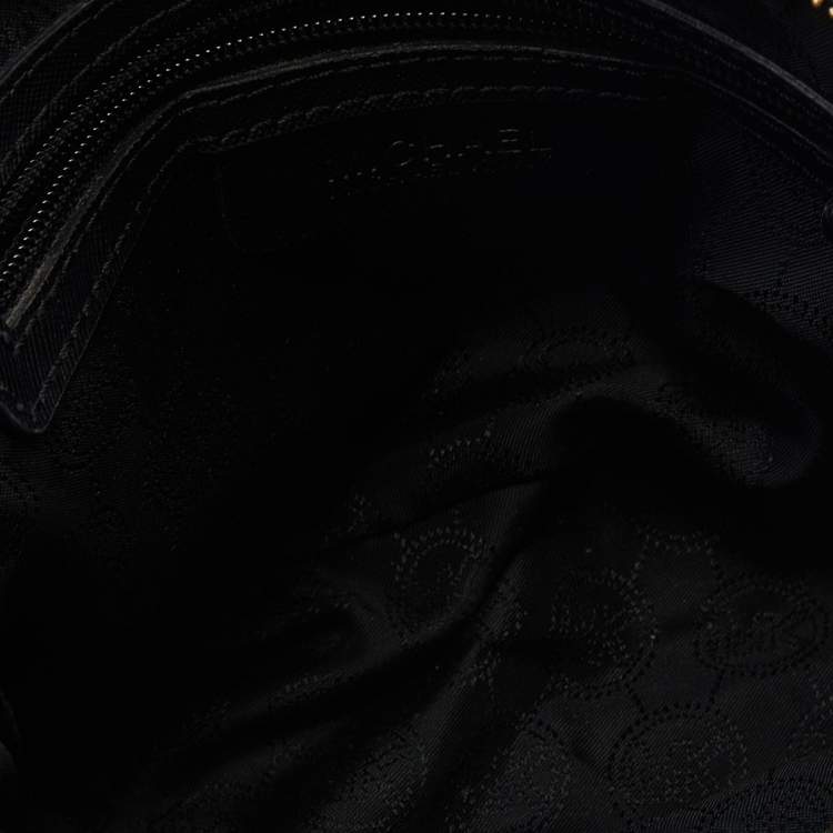 Pre Owned MICHAEL Michael Kors Black Leather Cindy Dome Crossbody Bag