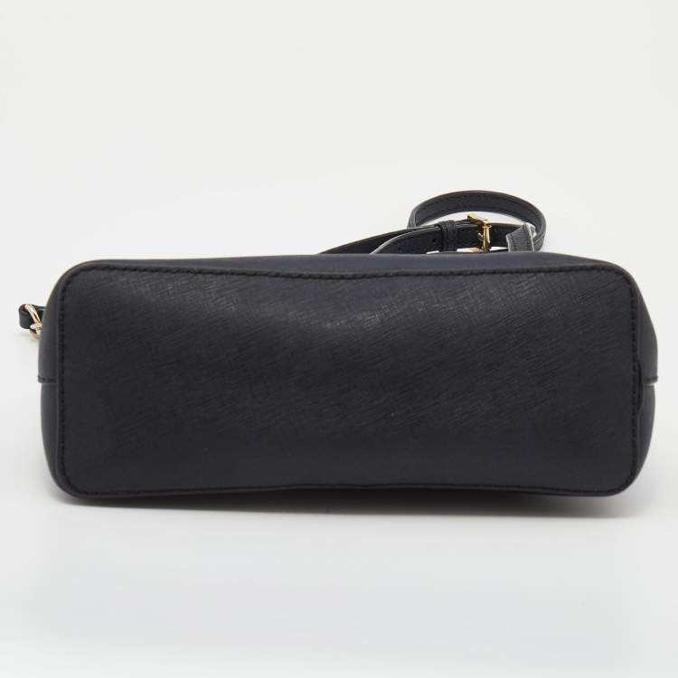Pre Owned MICHAEL Michael Kors Black Leather Cindy Dome Crossbody Bag