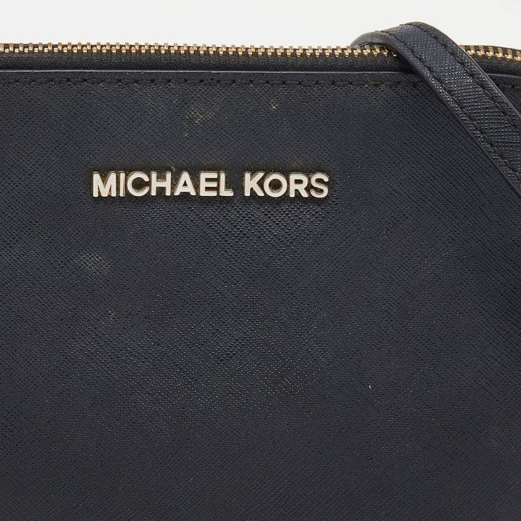 Pre Owned MICHAEL Michael Kors Black Leather Cindy Dome Crossbody Bag