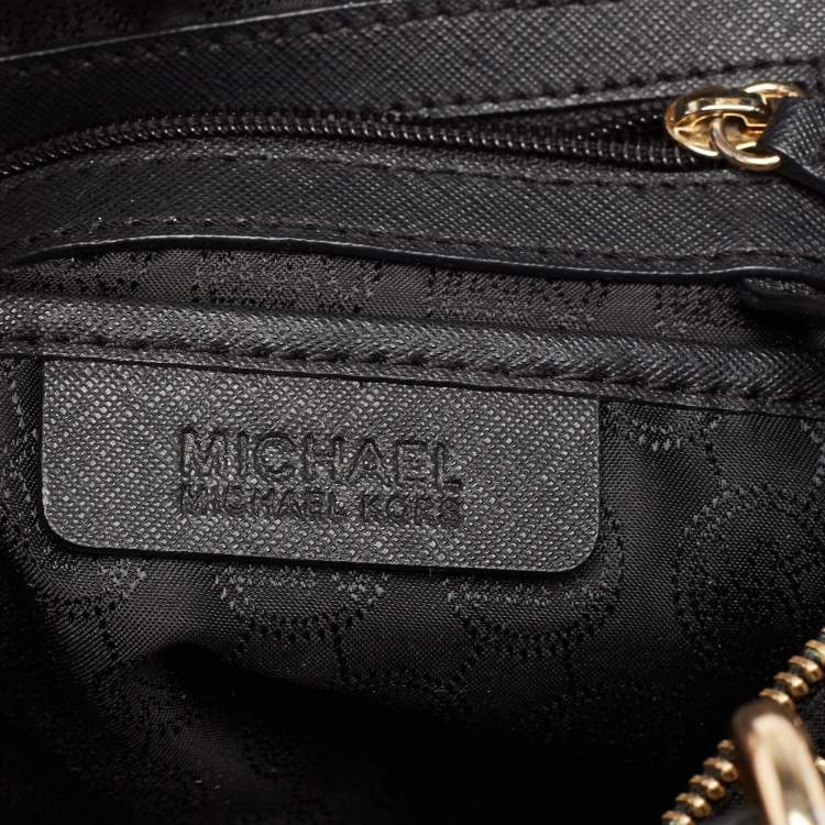 Pre Owned MICHAEL Michael Kors Black Leather Large Cynthia Tote
