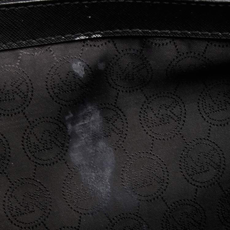 Pre Owned MICHAEL Michael Kors Black Saffiano Leather Jet Set Travel Tote