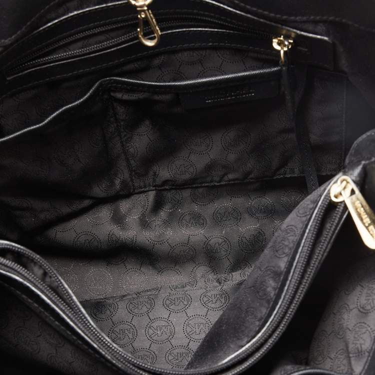 Pre Owned MICHAEL Michael Kors Black Saffiano Leather Jet Set Travel Tote
