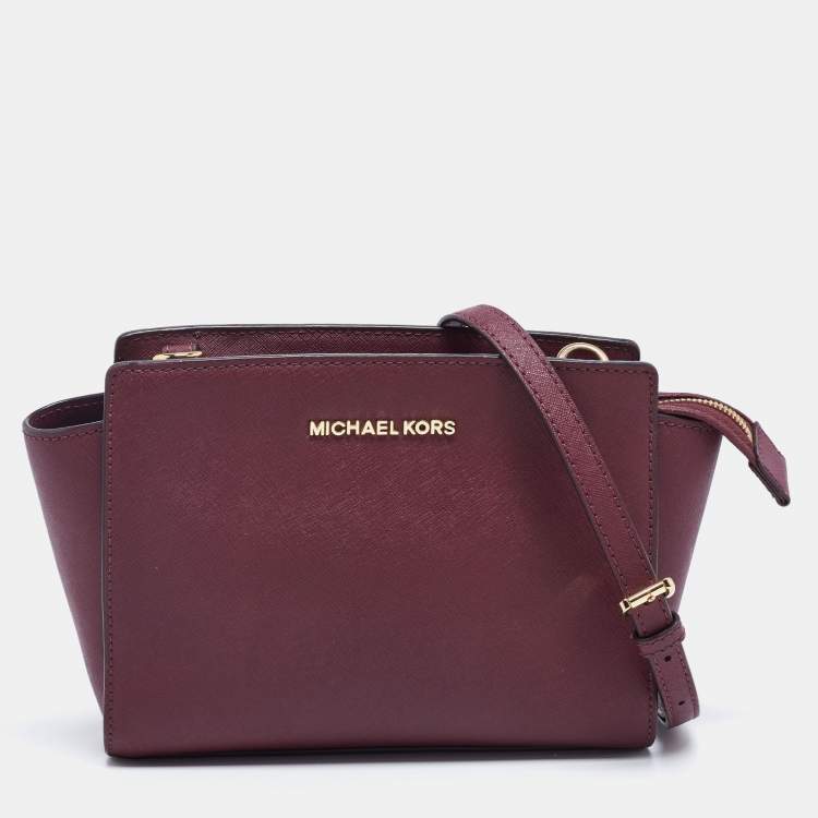 MICHAEL Michael Kors Burgundy Leather Medium Selma Crossbody Bag MICHAEL  Michael Kors | TLC