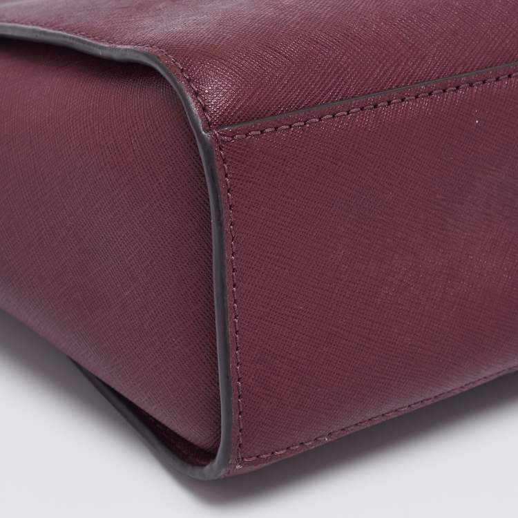 Pre Owned MICHAEL Michael Kors Burgundy Leather Medium Selma Crossbody Bag