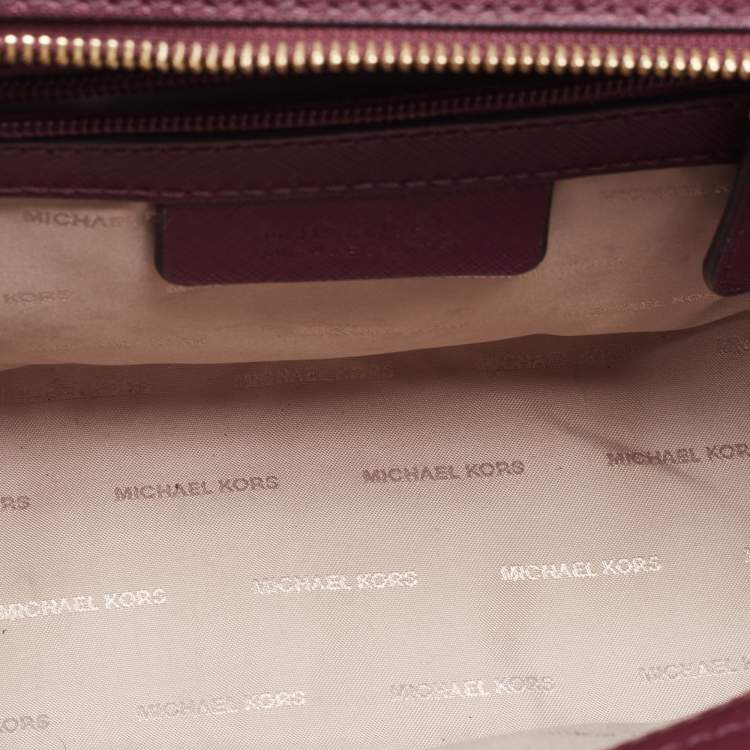Pre Owned MICHAEL Michael Kors Burgundy Leather Medium Selma Crossbody Bag