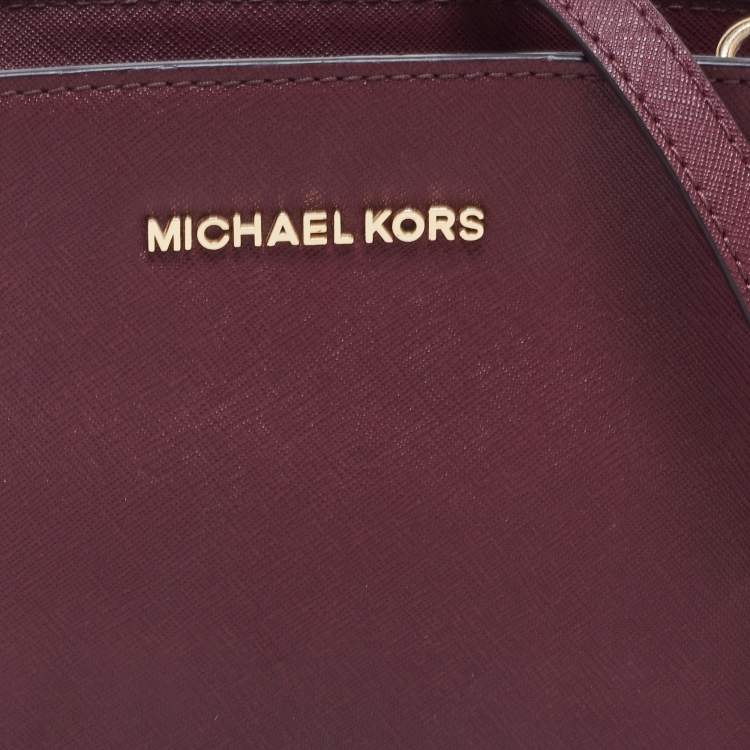 Pre Owned MICHAEL Michael Kors Burgundy Leather Medium Selma Crossbody Bag