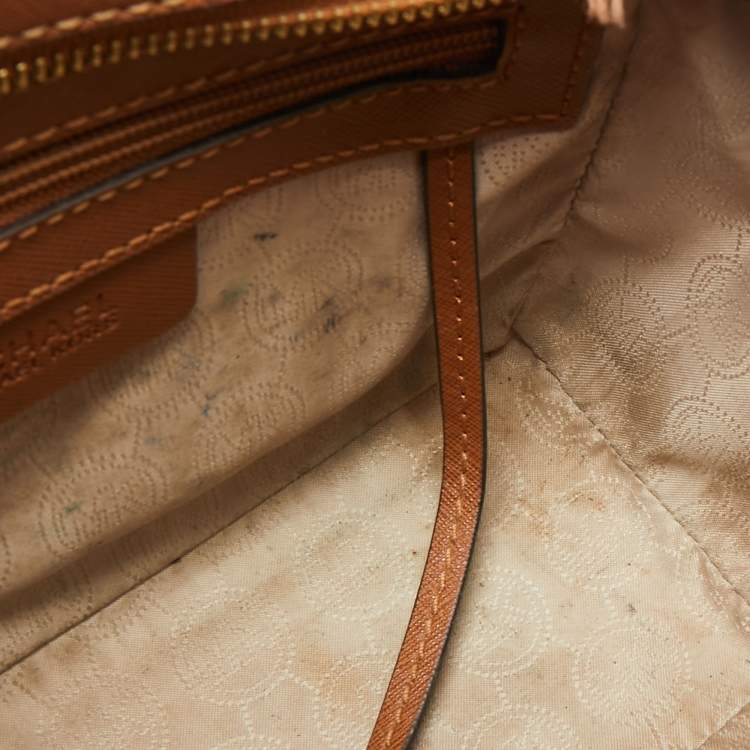 Pre Owned MICHAEL Michael Kors Brown Saffiano Leather Small Selma Crossbody Bag