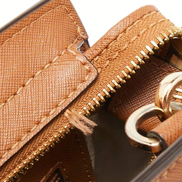 Pre Owned MICHAEL Michael Kors Brown Saffiano Leather Small Selma Crossbody Bag