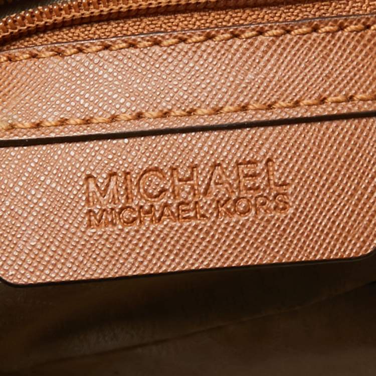 Pre Owned MICHAEL Michael Kors Brown Saffiano Leather Small Selma Crossbody Bag