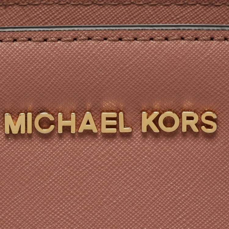 Pre Owned MICHAEL Michael Kors Cream/Brown Leather Medium Selma Crossbody Bag