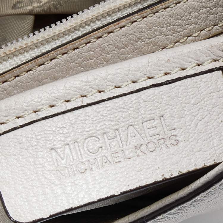 Pre Owned MICHAEL Michael Kors White Leather Sloan Chain Flap Shoulder Bag