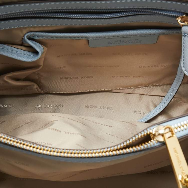 Pre Owned MICHAEL Michael Kors Light Blue Saffiano Leather Medium Cynthia Tote
