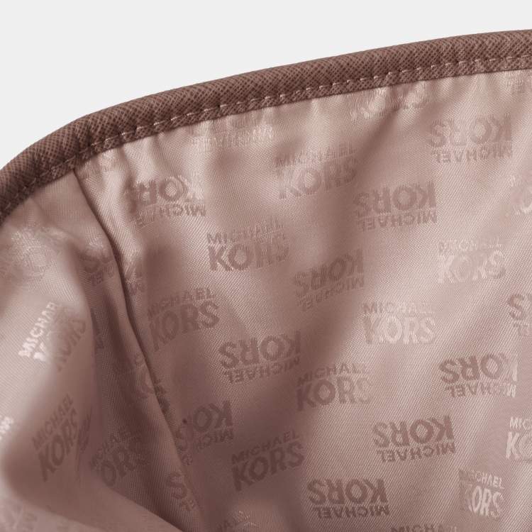 Pre Owned MICHAEL Michael Kors Brown Saffiano Leather Jet Set Travel Tote