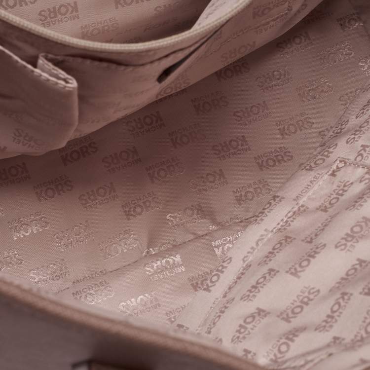 Pre Owned MICHAEL Michael Kors Brown Saffiano Leather Jet Set Travel Tote