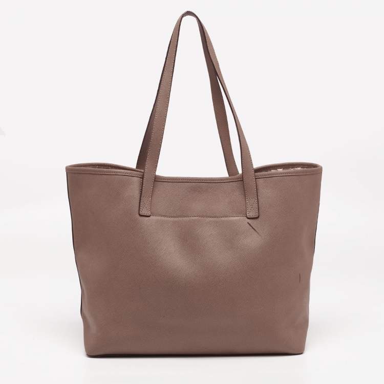 Pre Owned MICHAEL Michael Kors Brown Saffiano Leather Jet Set Travel Tote