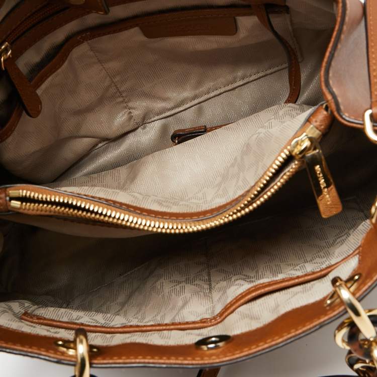 Pre Owned MICHAEL Michael Kors Brown Saffiano Leather Medium Cynthia Tote
