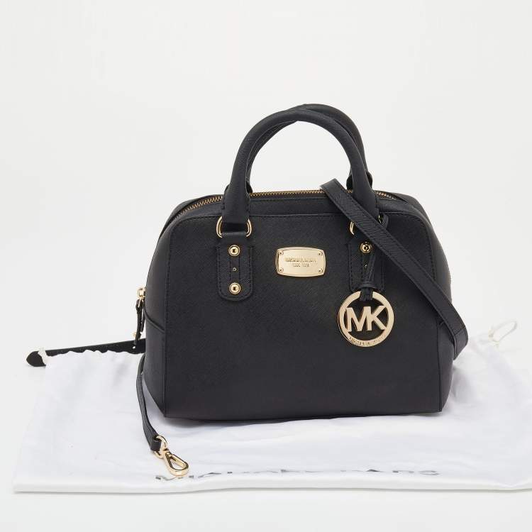 Pre Owned MICHAEL Michael Kors Black Leather Dome Satchel