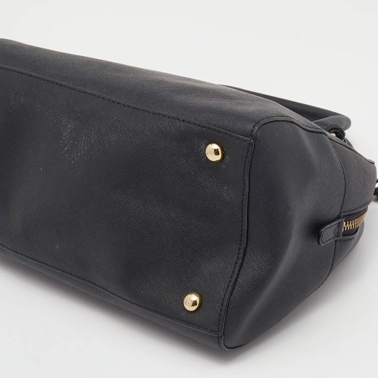 Pre Owned MICHAEL Michael Kors Black Leather Dome Satchel