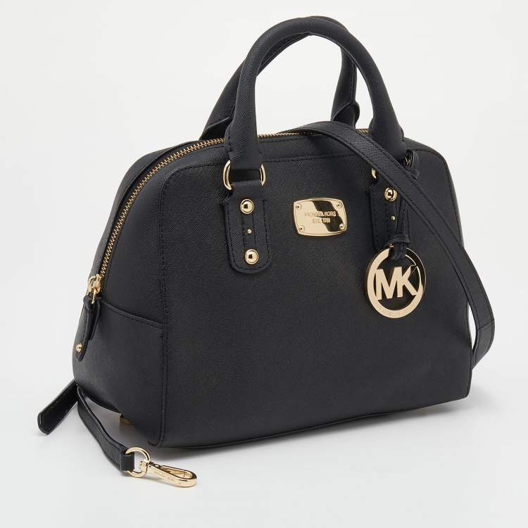 Pre Owned MICHAEL Michael Kors Black Leather Dome Satchel