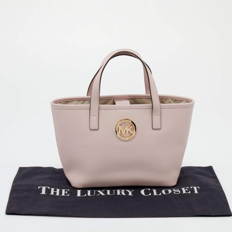 Pre Owned MICHAEL Michael Kors Blush Pink Leather XS Jet Set Travel Tote