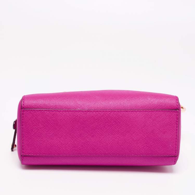 Pre Owned MICHAEL Michael Kors Fuchsia Leather Mini Cindy Satchel