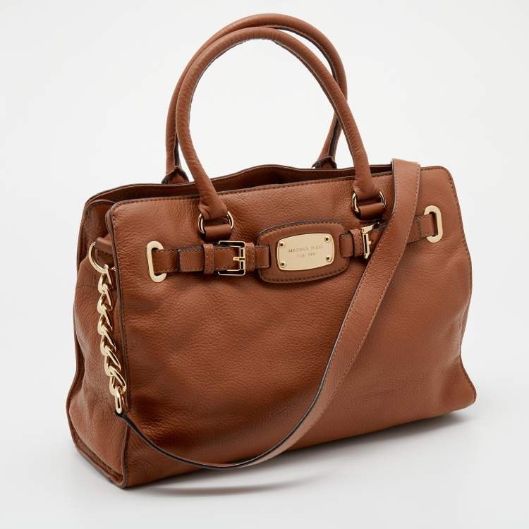 Pre Owned MICHAEL Michael Kors Brown Leather Hamilton Tote