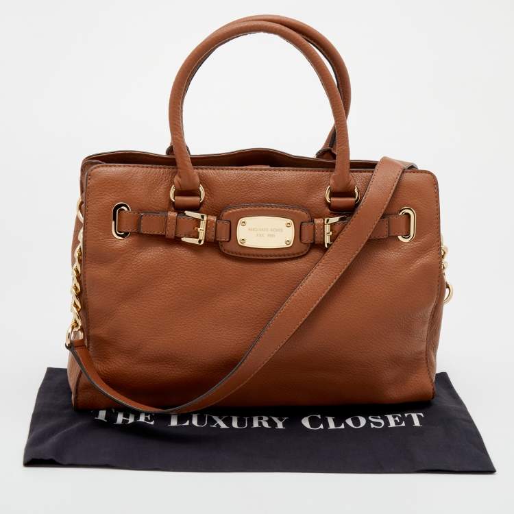 Pre Owned MICHAEL Michael Kors Brown Leather Hamilton Tote